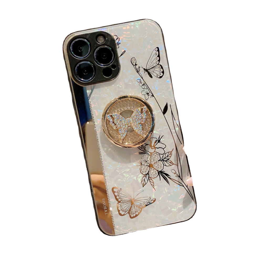 Iphone 13 Kickstand Case - Bling Glitter Marble Pearl, Elegant Rhinestone Diamond (Rose Gold) White,Gold 7770198159202