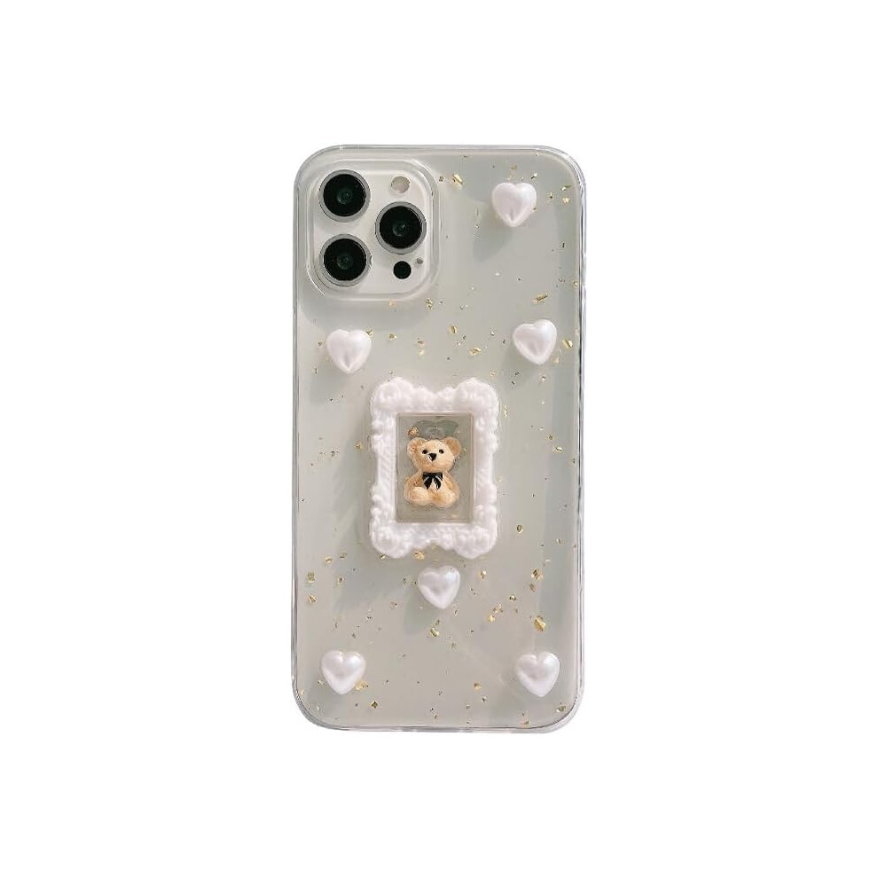 Iphone 14 Case Cute Bear 3D Twinkle Y2k Glitter Spark Luxury Girly Aesthetic Personalized Design For Women Girls Transparent Epoxy Tpu Case 7770198159332