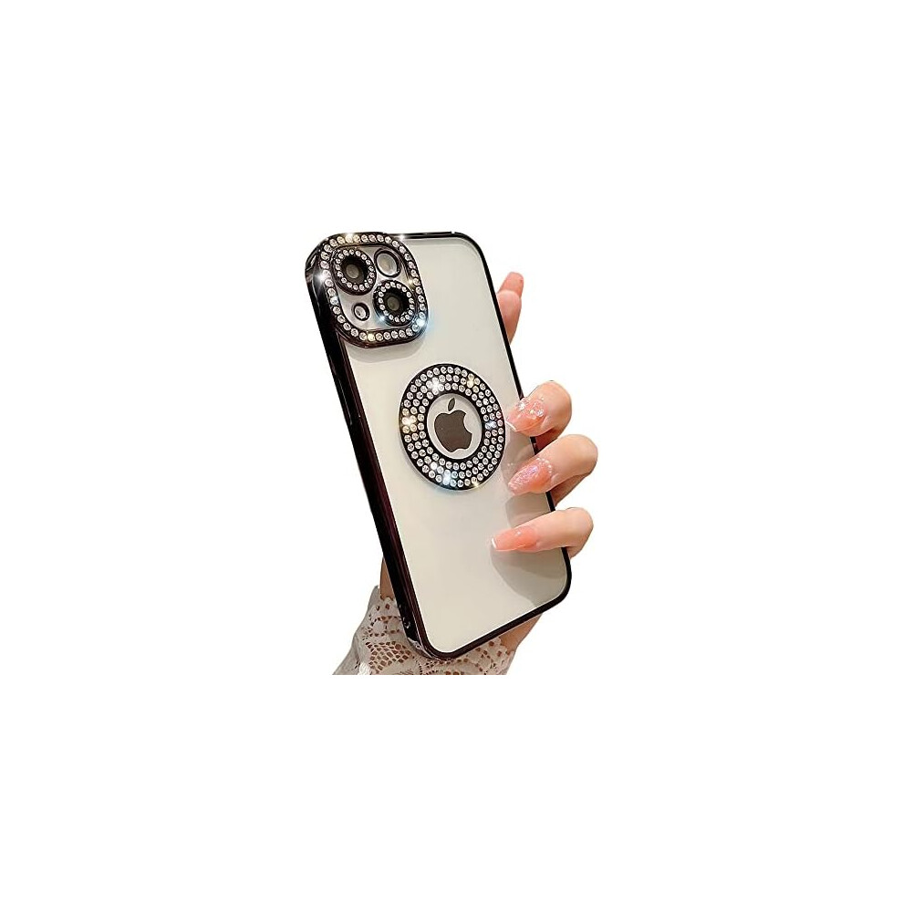 Iphone 14 Case,Luxury Glitter Bling Sparkly Diamond Rhinestone Bumper Camera Lens Protection Transparent Clear Soft Shockproof Cover 7770198159523
