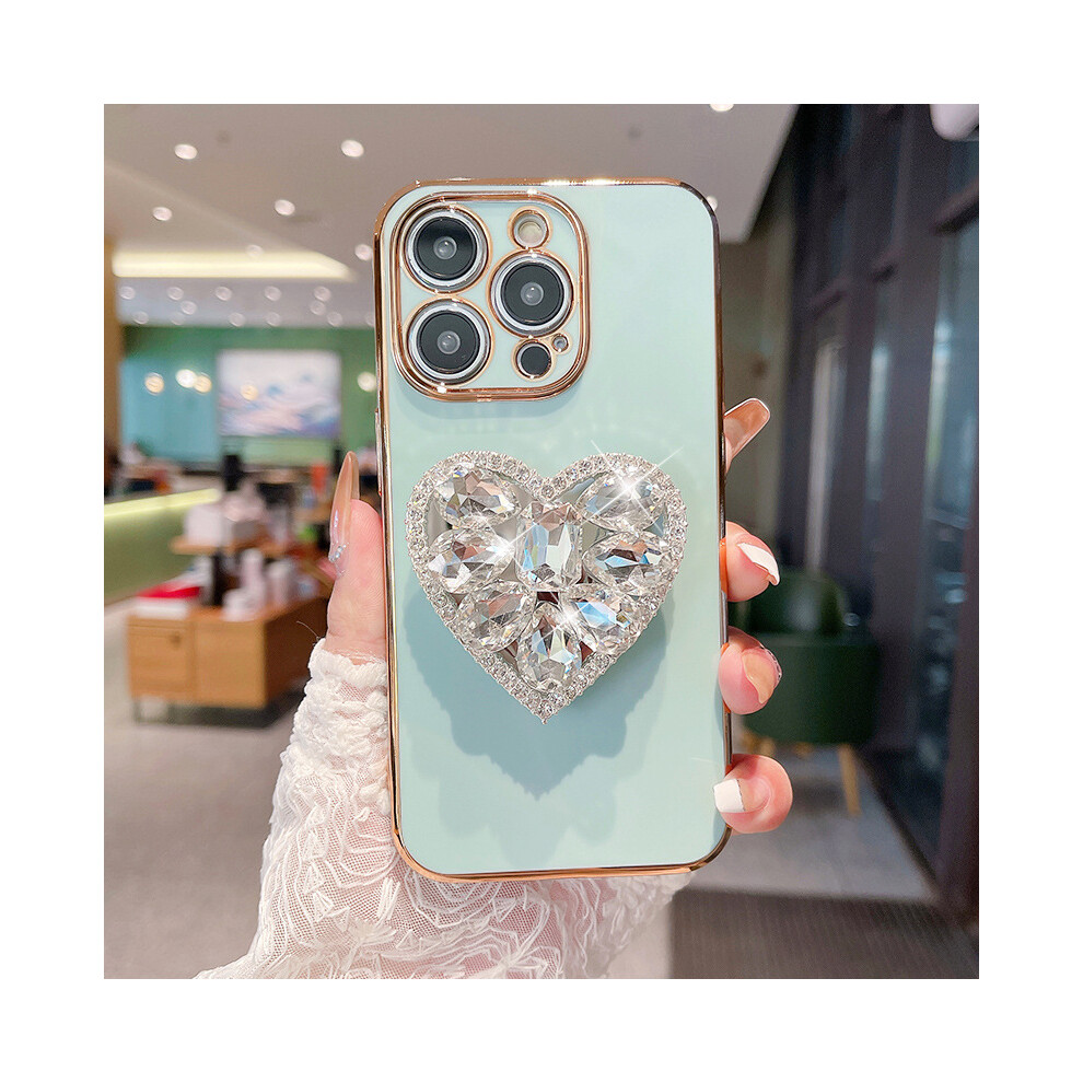 Iphone 14 Luxury Case Heart Diamond Cute Glitter Bling Slim Thin Tpu Flexible Protective Phone Case 7770198160055