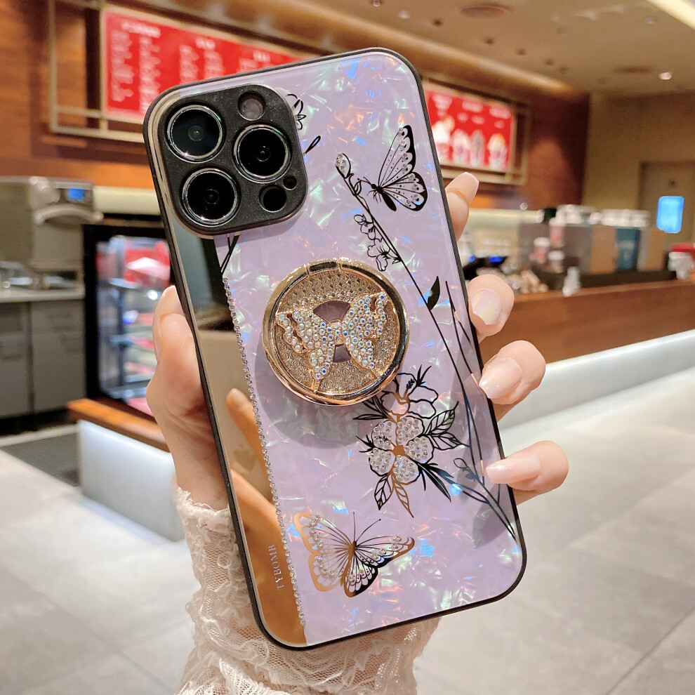 Iphone 13 Kickstand Case - Bling Glitter Marble Pearl, Elegant Rhinestone Diamond (Rose Gold) White,Gold 7770198160390
