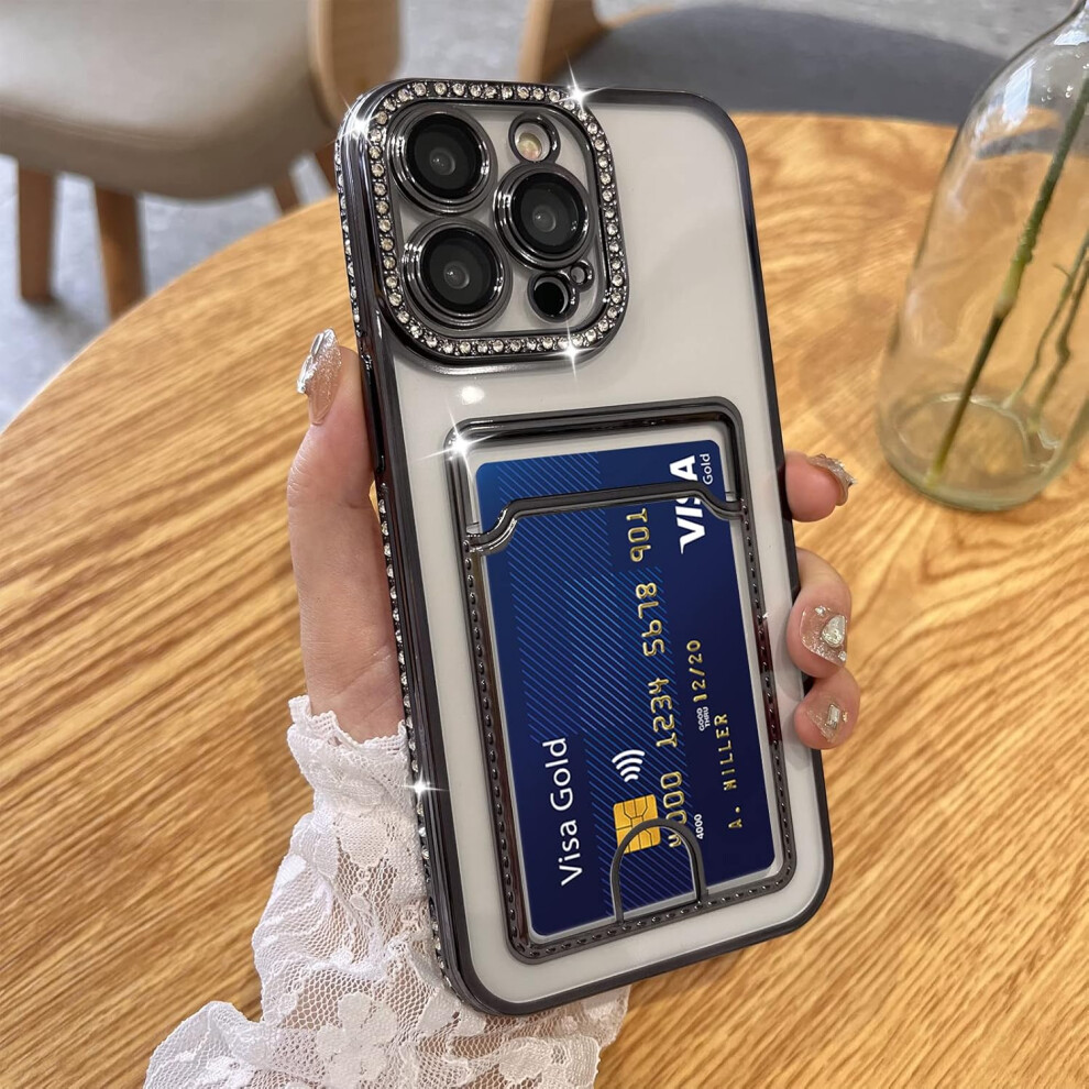 Plating Wallet For Iphone 13 Pro Max Case, Bling Glitter Diamond Card Holder Camera Protection Luxury Cover + 2* Card Slot Case Elegant 7770198160642