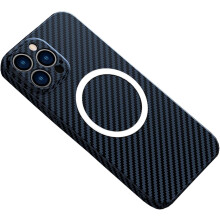 Shockproof Case for iPhone 15 Pro Max/15 Pro/15 Plus/15, Carbon Fiber Anti Fingerprint Cover Support Wireless Charging Case,(Blue,15 6.1'')