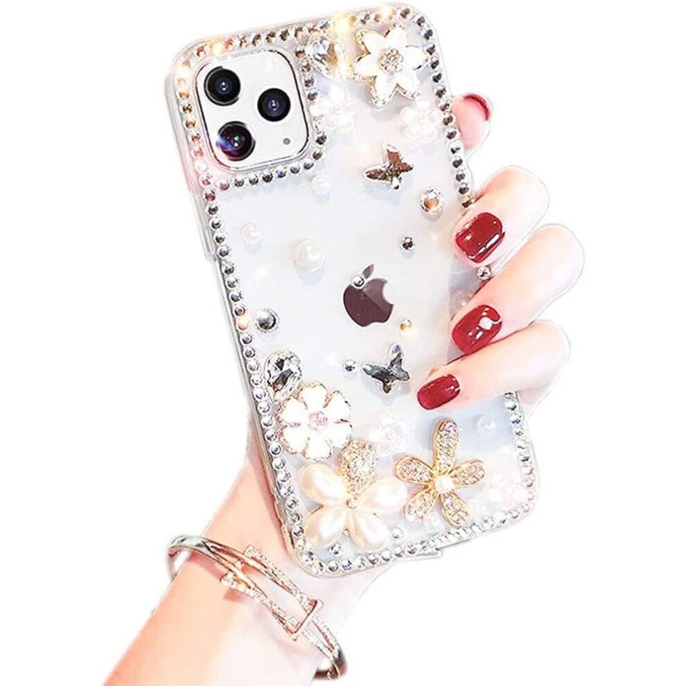 Iphone 14 Pro Case Diamond Case For Woman,3D Glitter Sparkle Bling Case Luxury Shiny Crystal Rhinestone Diamond Bumper Clear 7770198159219