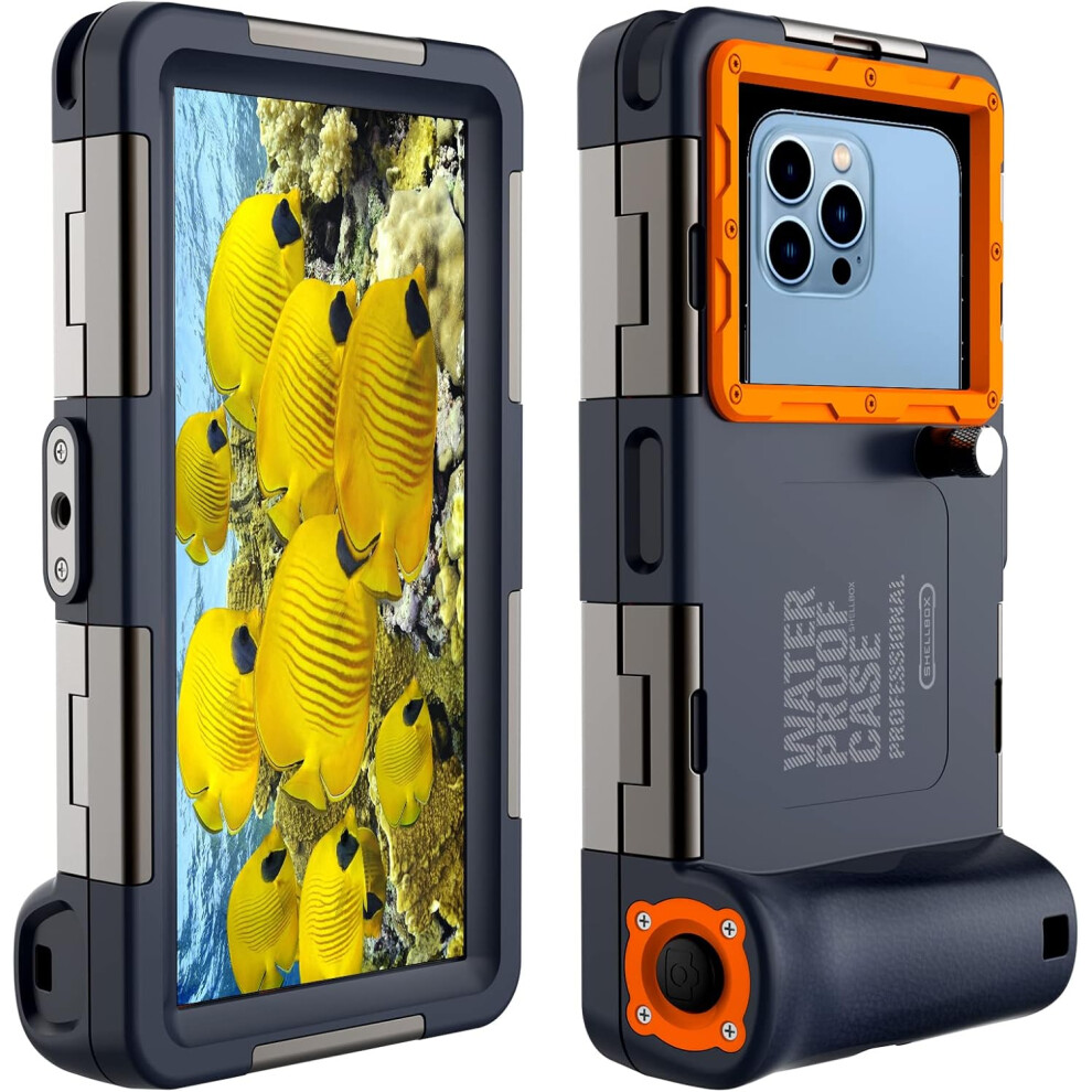 Waterproof Case Universal Diving Professional Mobile Phone Underwater Case For Iphone Samsung, Diving Snorkeling Surfing,Waterproof Deep 15M Orange 7770198162134
