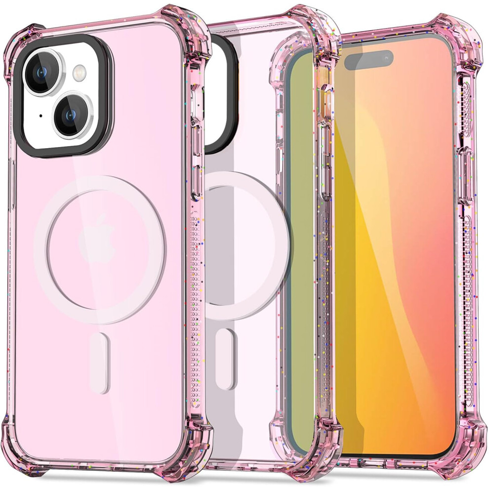 Iphone15 Clear Compatible With Magsafe,Impact Shockproof [Non-Yellowing] [Military Drop Protection]Anti-Scratch Protective Magnetic Phone Cover Pink 7770198162479