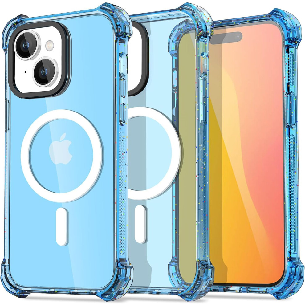 Iphone15plus Clear Bluecompatible With Magsafe,Impact Shockproof[Non-Yellowing[Military Drop Protection]Anti-Scratch Protective Magnetic Phone Cover 7770198162448