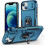 Case for iPhone 15 Phone Case iPhone 15 Case with Kickstand Ring Holder, with Camera Cover, with Magnetic Car Mount Function-Blue 1