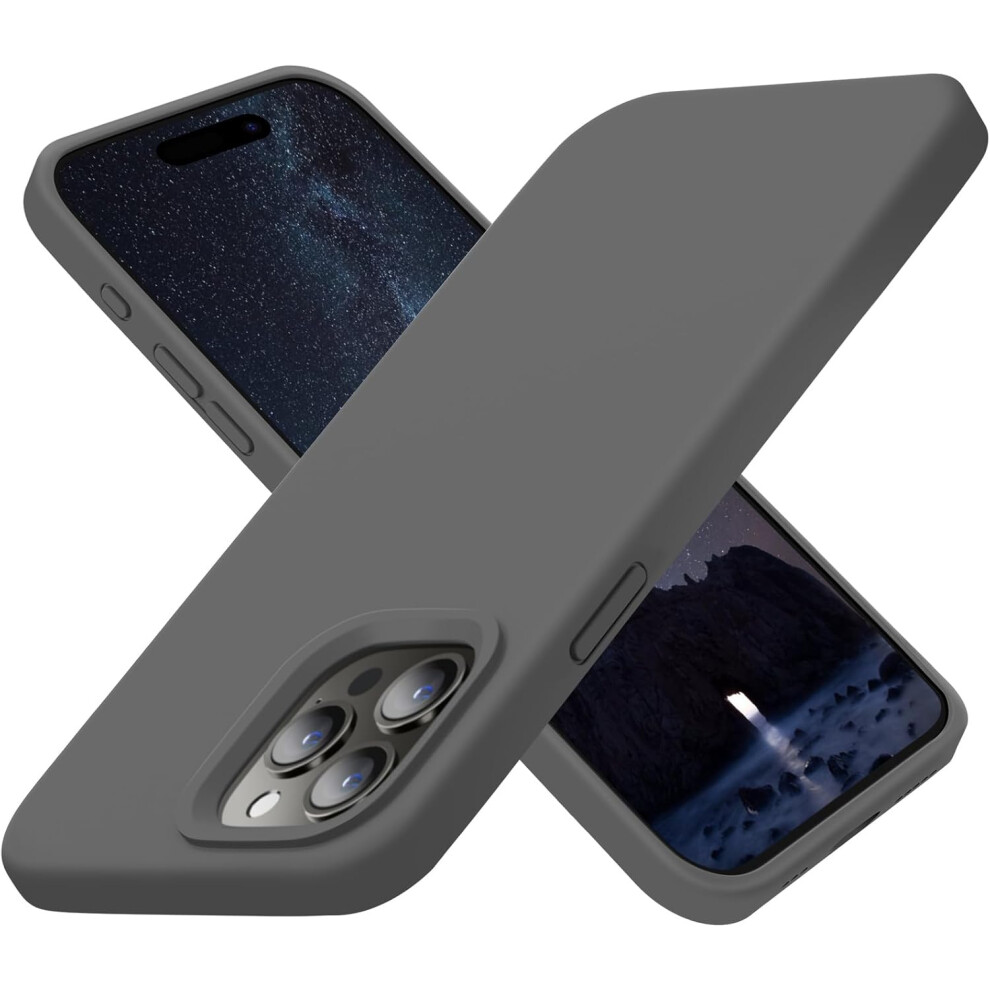 Iphone 15 Pro Case, Silicone Ultra Slim Shockproof Protective Phone Case With [Soft Anti-Scratch Microfiber Lining], 6.1 Inch, Space Gray 7770198163827