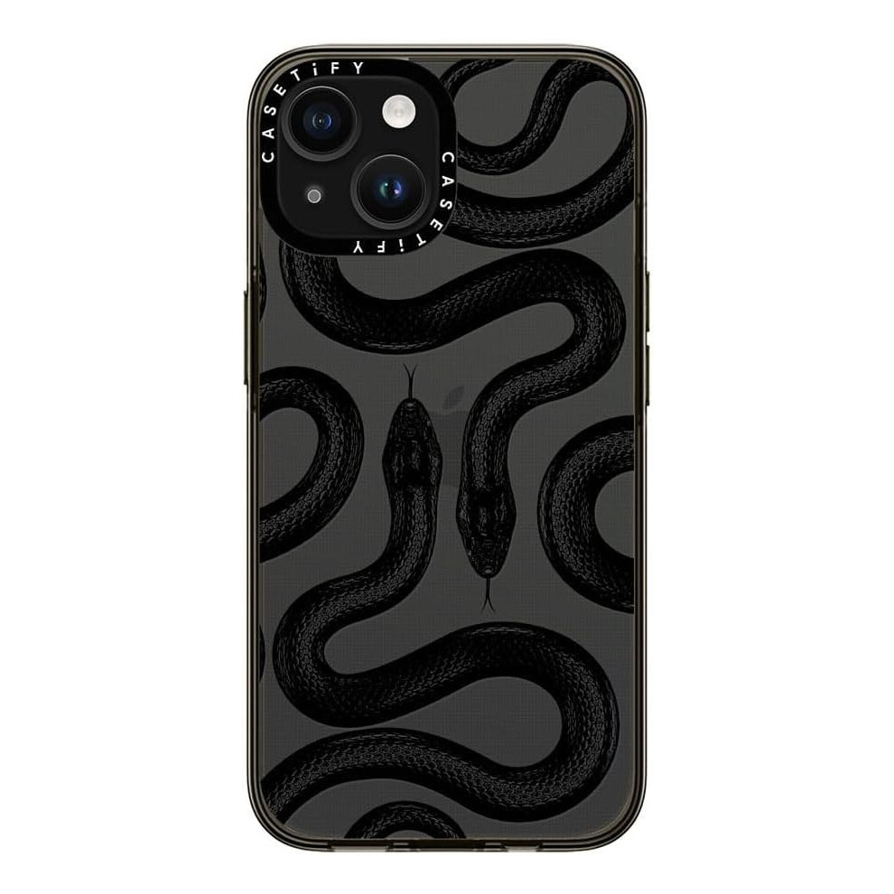 Compact Case For Iphone 15 [2X Military Grade Drop Tested / 4Ft Drop Protection] - Kingsnake - Clear Black 7770198163964