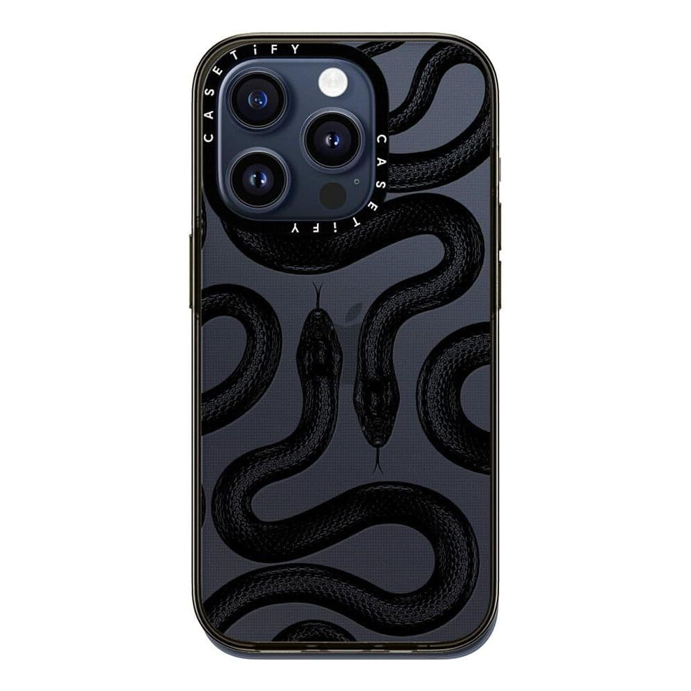 Compact Case For Iphone 15 Pro [2X Military Grade Drop Tested / 4Ft Drop Protection] - Kingsnake - Clear Black 7770198163971