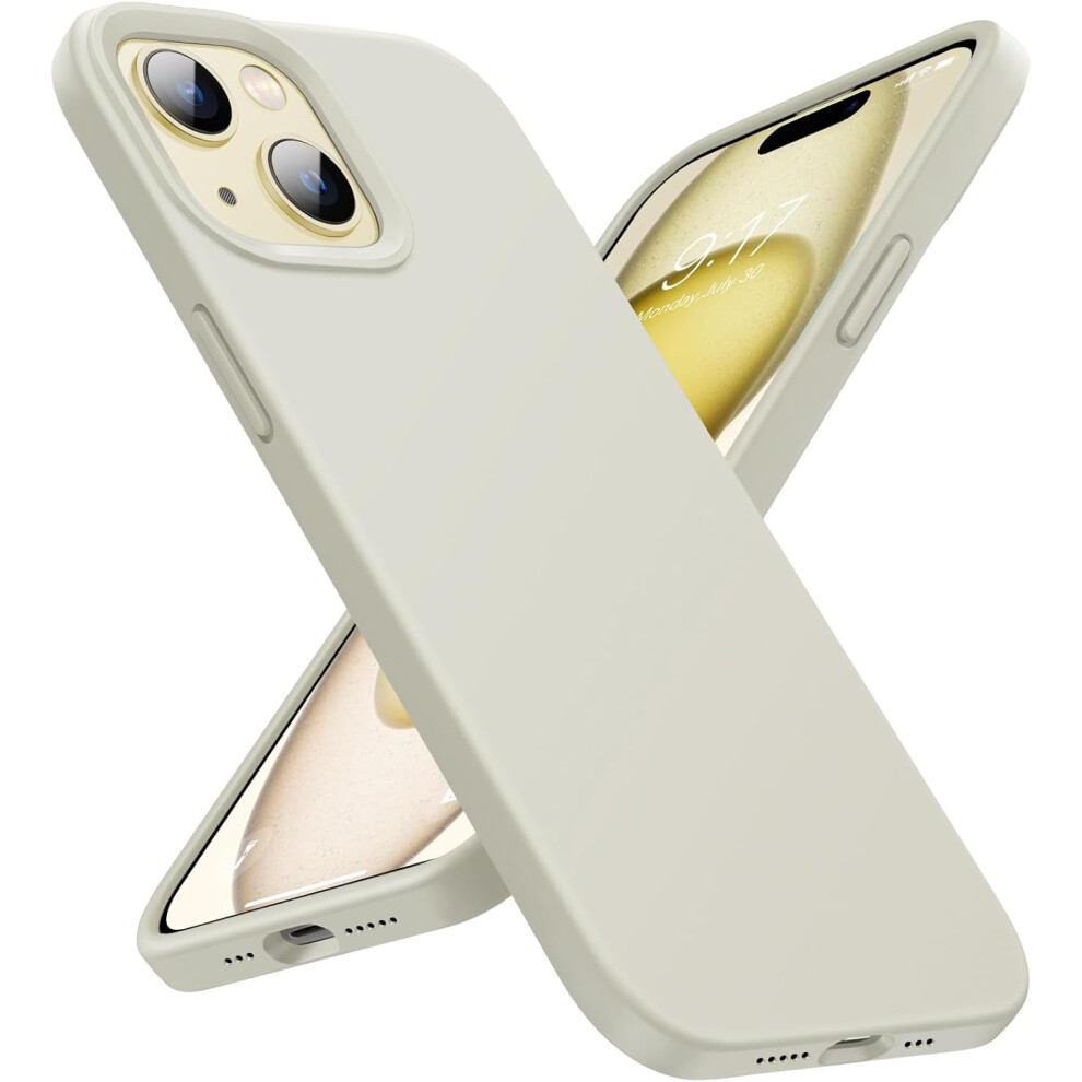 Iphone 15Plus Case, Silicone Phone Case[Military Grade Drop Protection][Anti-Scratch Microfiber Lining]Silicone Ultra Slim Cover 6.7Inch,Stone 7770198163957