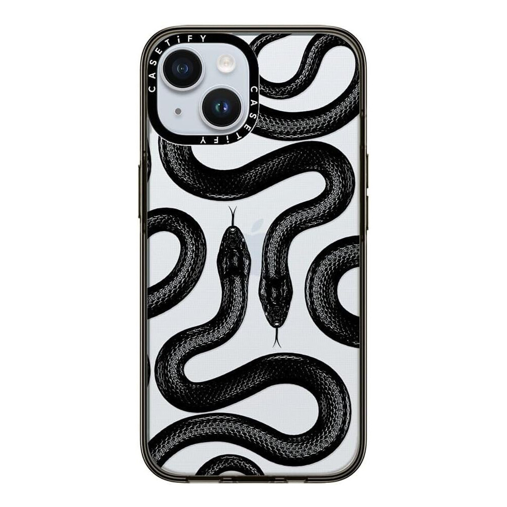 Compact Case For Iphone 15 [2X Military Grade Drop Tested / 4Ft Drop Protection] - Black Kingsnake - Clear White White,Black 7770198164008