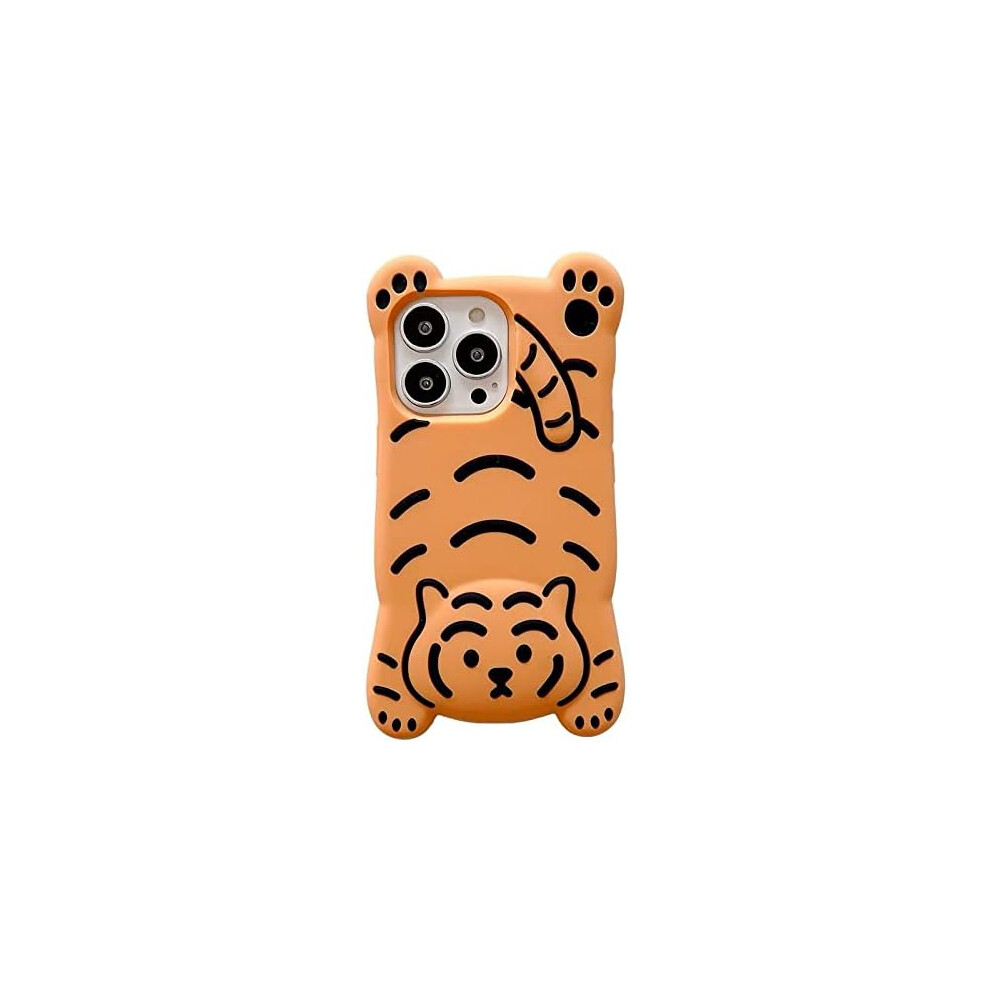 Ultra Thick Soft Silicone Case With For Apple 3D Cartoon Color Cute Lovely Fun Adorable Kawaii Kids Girls Boys ( Tiger, For Iphone 13 Pro Max) Orange 7770198200430