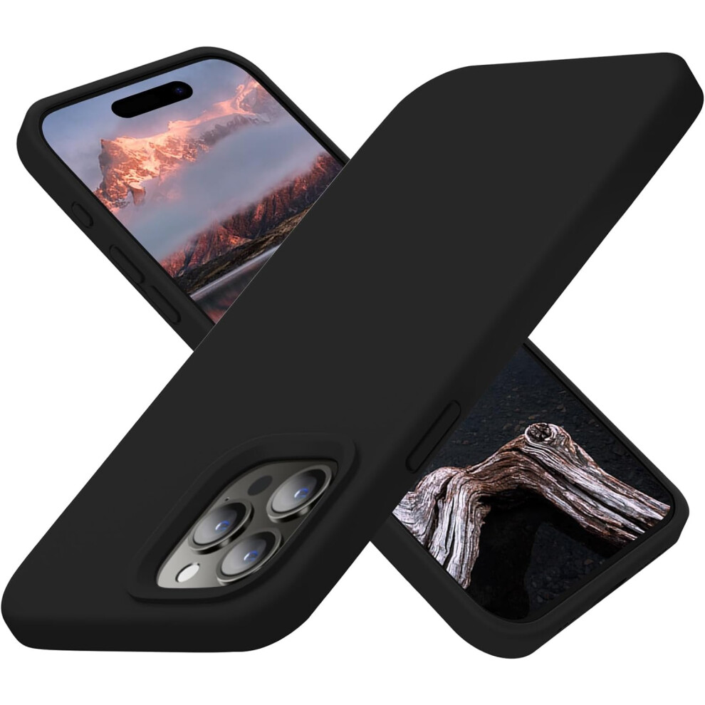 Iphone 15 Pro Case, Silicone Ultra Slim Shockproof Protective Phone Case With [Soft Anti-Scratch Microfiber Lining], 6.1 Inch, Black 7770198163704