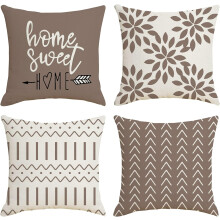 Pillow Covers 18x18 Set of 4, Modern Sofa Throw Pillow Cover, Decorative Outdoor Linen Fabric Pillow Case for Couch Bed Car 45x45cm