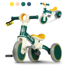 LOL-FUN Toddler Balance Bike for 1 2 Years Old, 4 in 1 Kids Tricycle for 1 to 4 Years Old Boys Girls Gift Present, 3 Wheel Kids Trike Baby Bicycle wit