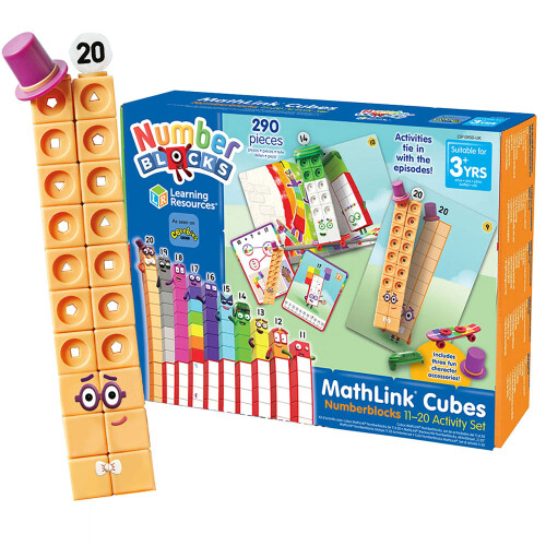 Learning Resources Learning Resources MathLink Cubes Numberblocks 11-20 Activity Set, Ages 3+ & Numberblocks Numberblob Counting Set, Maths Counters for Kids, Maths Teac 1