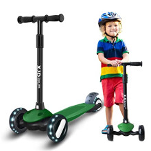 XJD 3 Wheel Kids Scooter Age 2-8 Toddler Scooters Adjustable Height Handle with PU Flashing Wheels for Boys Girls Children (Green)
