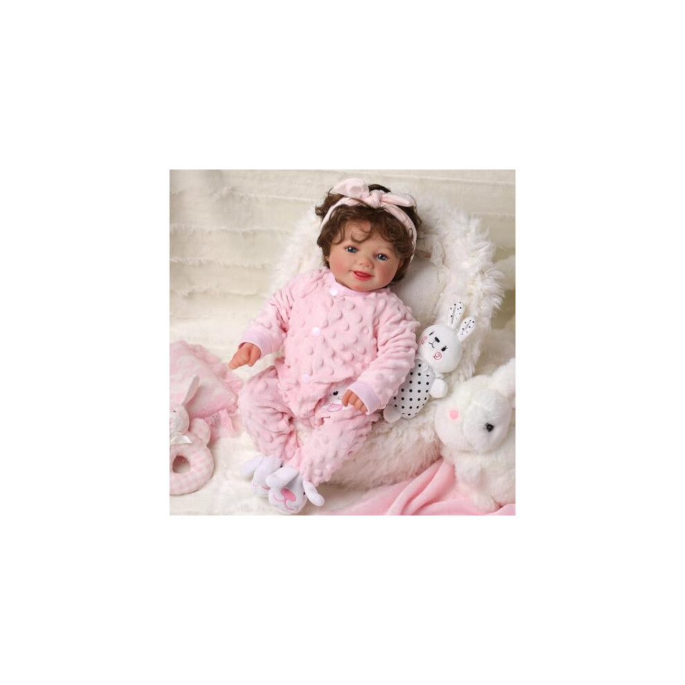 BABESIDE Reborn-Baby Doll Sunny 17 inch Realistic Newborn Dolls Girls Lifelike Baby Doll Softness Cloth Body Reborn Toddler Dolls Real Life Baby Dolls