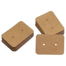 50pcs Small Blank Kraft Paper Ear Studs Earring Display Cards Price Label Tag Jewelry Cards Holder