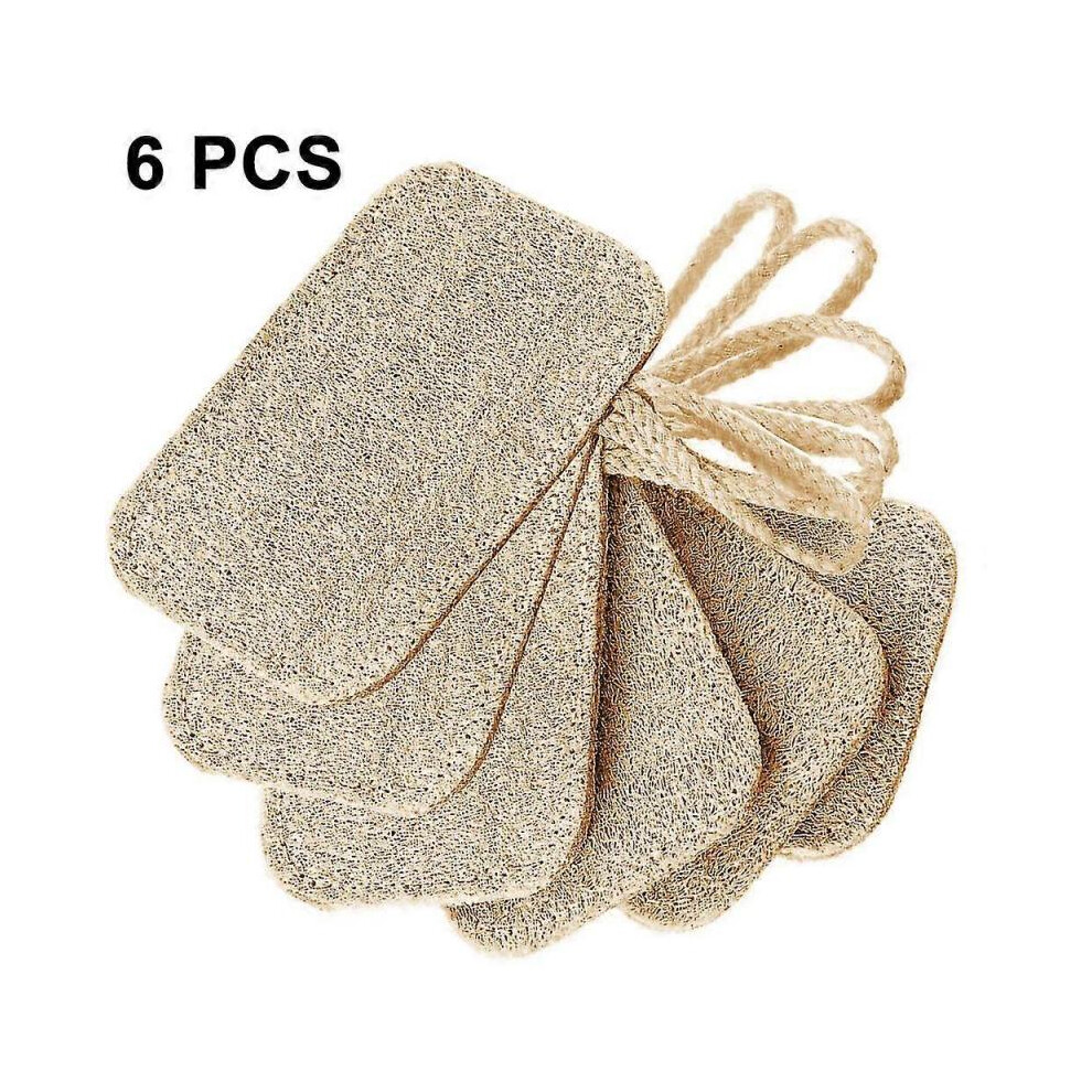 Beige 6 Pack Exfoliating Face And Body Washcloths Towel7x11cmrectangle