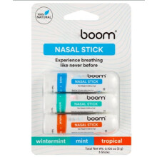 (Winter mint, ice mint, lemon orange) 3PCS BoomBoom Essential Oil & Menthol Inhaler Aromatherapy Inhaler Nasal Stick
