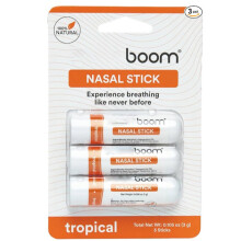 (Lemon orange) 3PCS BoomBoom Essential Oil & Menthol Inhaler Aromatherapy Inhaler Nasal Stick