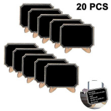 20 Pack Mini Chalkboards Signs with Liquid Chalk Marker, Small Wooden Chalkboard Labels with Support Easels, Place Cards Food