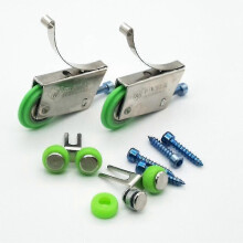 (As show, One size) 4PCS Wardrobe Sliding Door Pulley Hidden Wheel - Up / Down Track Roller