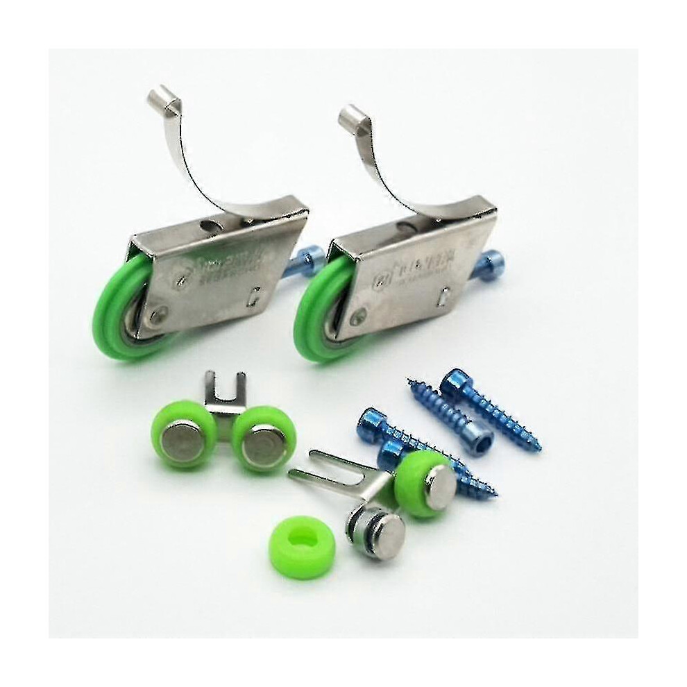 Kikidex (As Show, One Size) 4Pcs Wardrobe Sliding Door Pulley Hidden Wheel - Up / Down Track Roller