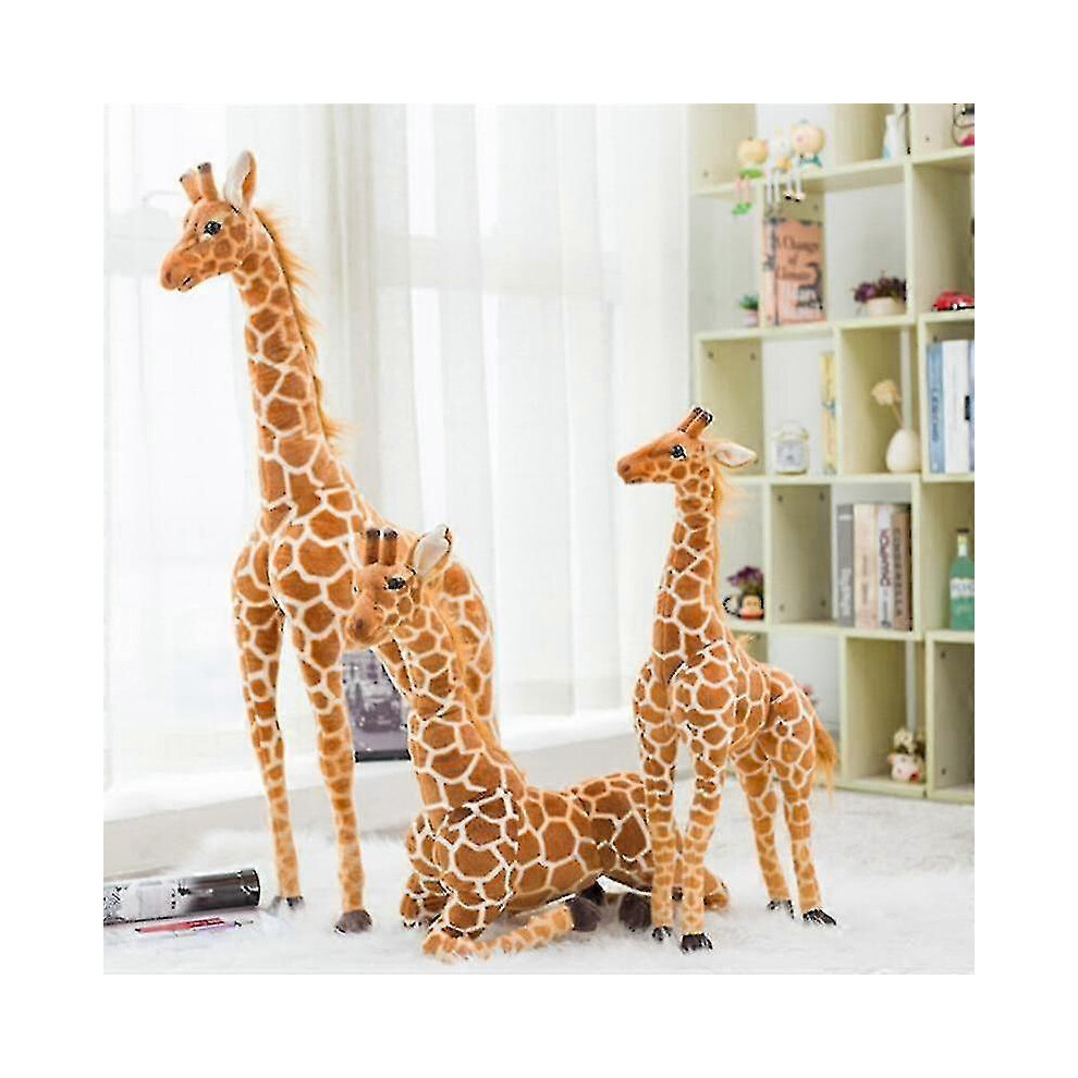 Kikidex (100Cm, One Size) Huge Real Life Realistic Giraffe Plush Cute Stuffed Animal Doll Blue