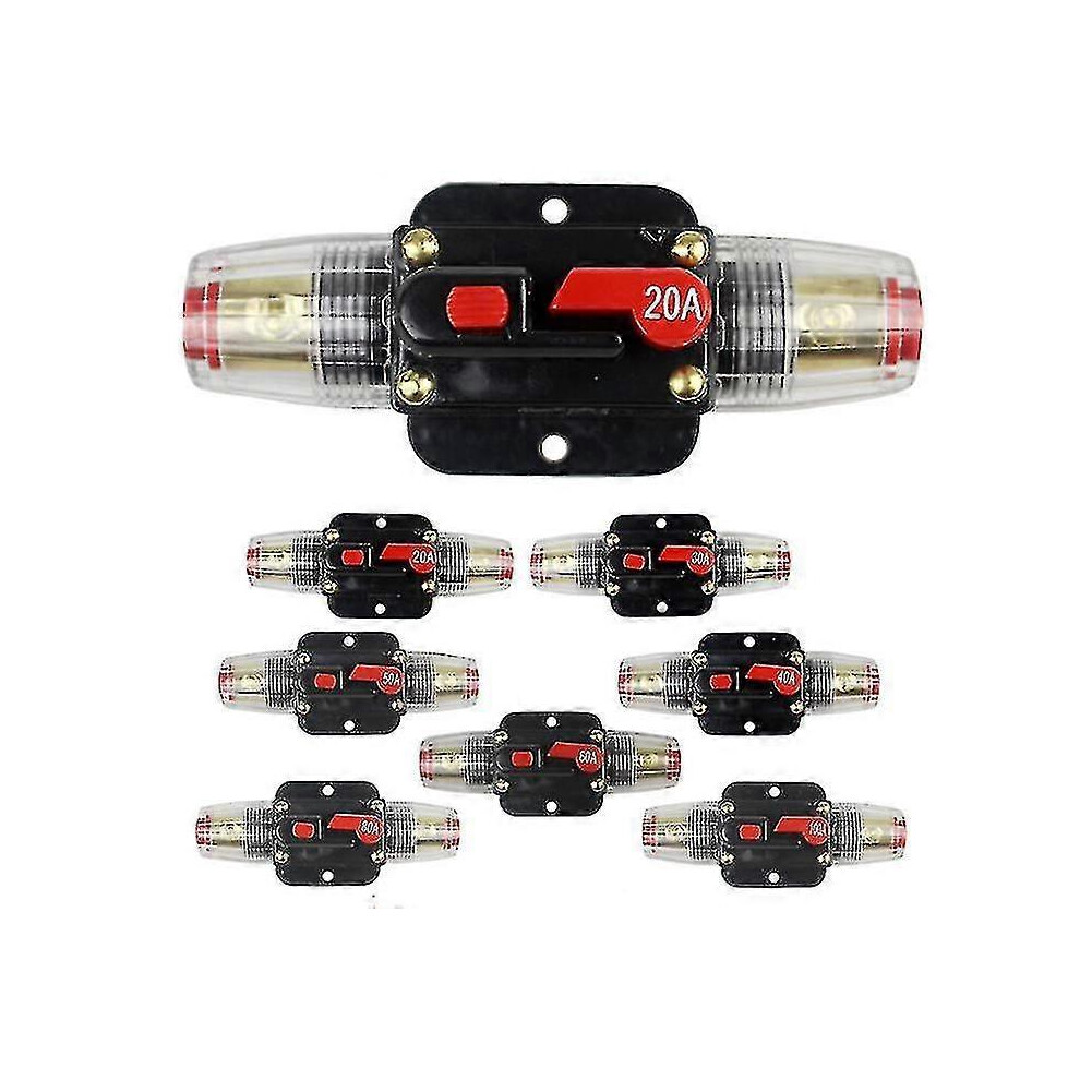 (100A, One Size) Auto Circuit Breaker Reset Fuse Inverter Fuse Holder Inline Fuse Block 20-100 Amp 4909775451726