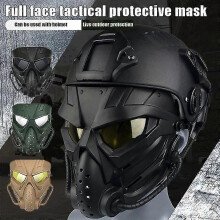 (Transparent Mirror, Green) airsoft mask full face mask with eye protection collision resistant for halloween airsoft hunting cs