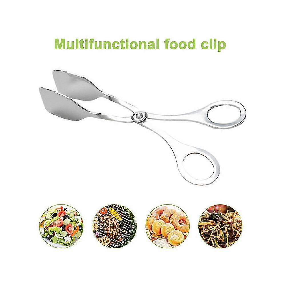Kikidex (As Show, One Size) Stainless Steel Serving Salad Tongs Scissor Buffet Party Catering Cake Tongs Kitchen Tool