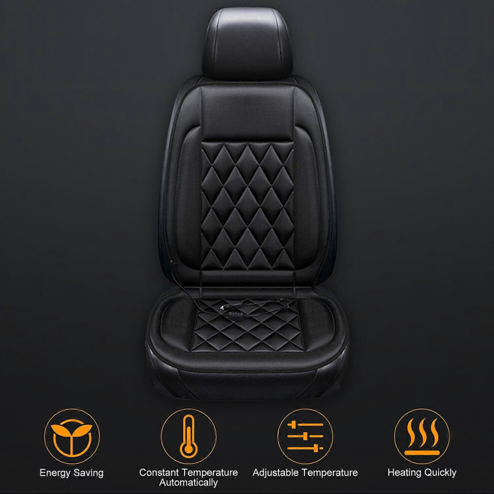 (As Show, One Size) 12V Heated Seat Cushion For Car Seat Cushion Car Seat Cover Heating Quickly, Adjustable Temperature 6909775589618
