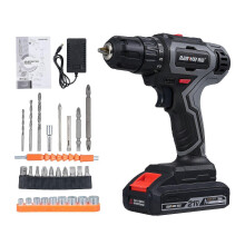 (As show, One size) Electric Drill Sets Dual Speed Cordless Drill 25+1 Gear Torque Adjustment 10pcs Bit Connector, 9pcs