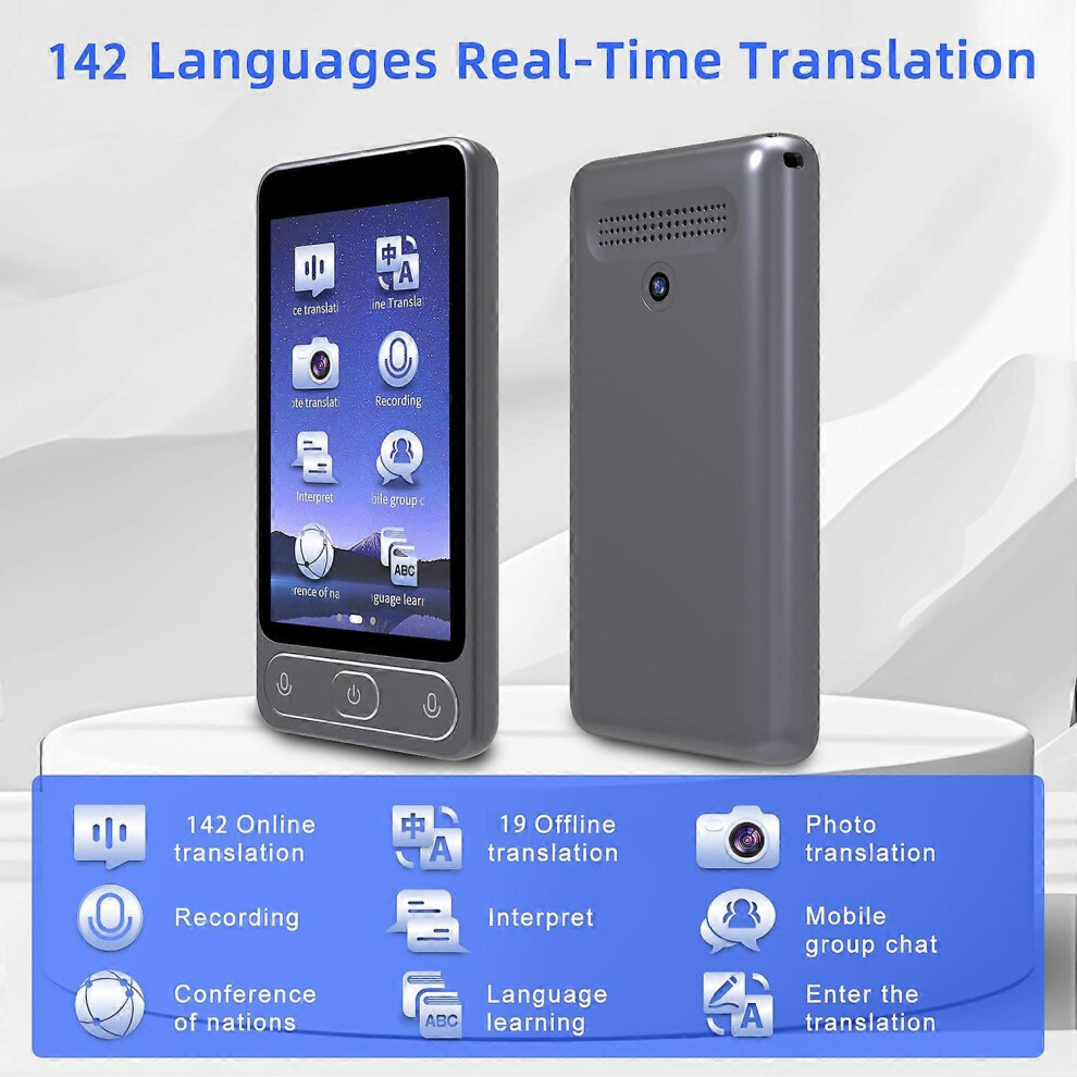 (As Show, One Size) Portable Language Translator Device 142 Languages Voice Translating Offline Translation Simultaneous 6909775588376