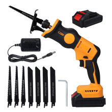 (As show, One size) 20V Reciprocating Saw Brushless Reciprocating Saw Variable Speed Adjust with 4pcsWood Saw Blade and
