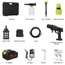 (As show, One size) 21V Cordless Pressure Washer, Handheld Power Washer Battery Powered, Portable Power Cleaner with 2pc