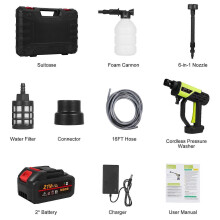 (As show, One size) 21V Cordless Pressure Washer, Handheld Power Washer Battery Powered, Portable Power Cleaner with 2pc