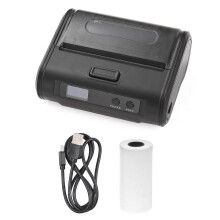 (As show, One size) Wireless Thermal Receipt Printer 4-inch 110mm Portable Mobile Printer 203dpi Clear Print BT+USB Conn