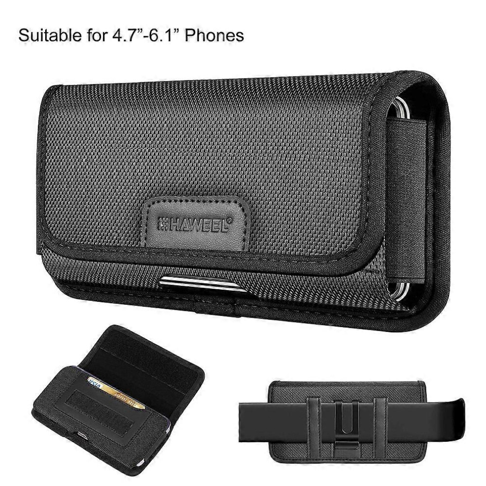 (As Show, One Size) Haweel Multifunctional Cell Phone Pouch Waterproof Nylon Belt Holster Case With Card Slot Mobile Pho 6909775646809