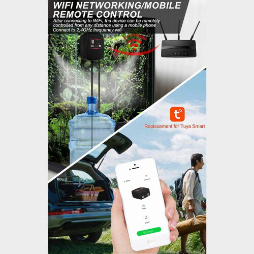 (As show, One size) Smart Watering System App Control Rainforest Spray System Humidification System for Climbing Pet Tur 1