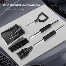 (As show, One size) Extendable Snow Removal Tools, 3 in 1 Ice Scraper and Snow Brush with Shovel for Car Windshield Wind