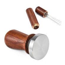 (As show, One size) 58mm Espresso Tamper and Stirrer Set Coffee Calibrated Tamper with Spring Loaded Aluminum Alloy Body
