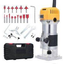 (As show, One size) Wood Router 800W Wood Trimmer 30000r/min 6 Variable Speed with 15pcsMilling Cutter Accurate Cutting