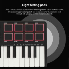 (As show, One size) MIDI Keyboard Controller Beat Maker Machine 25 Keys MIDI Keyboard Portable Arranging Strike Pad MIDI