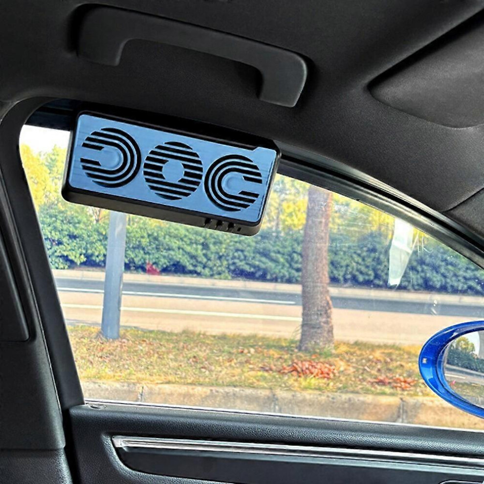 (As Show, One Size) 3-Fan Car Exhaust Fan Usb & Solar Powered Air Circulation Fan Ventilator Silent Air Vent Cooler Auto 6909775560273