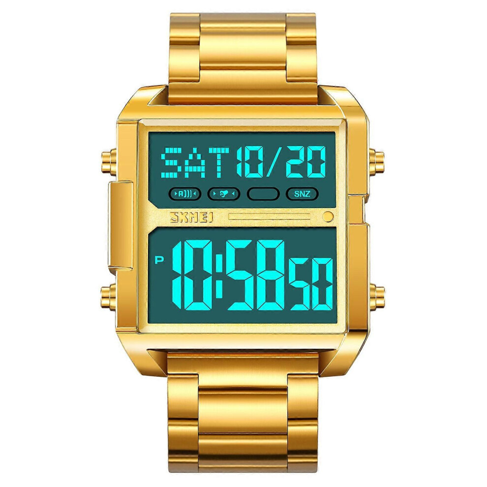 (As show, One size) SKMEI 2299 Men&#39;s Digital Watch 30M Waterproof Wrist Watches with Backlight Alarm Chime Hourly 1/100-image-OPC-PH59S5N-NEW